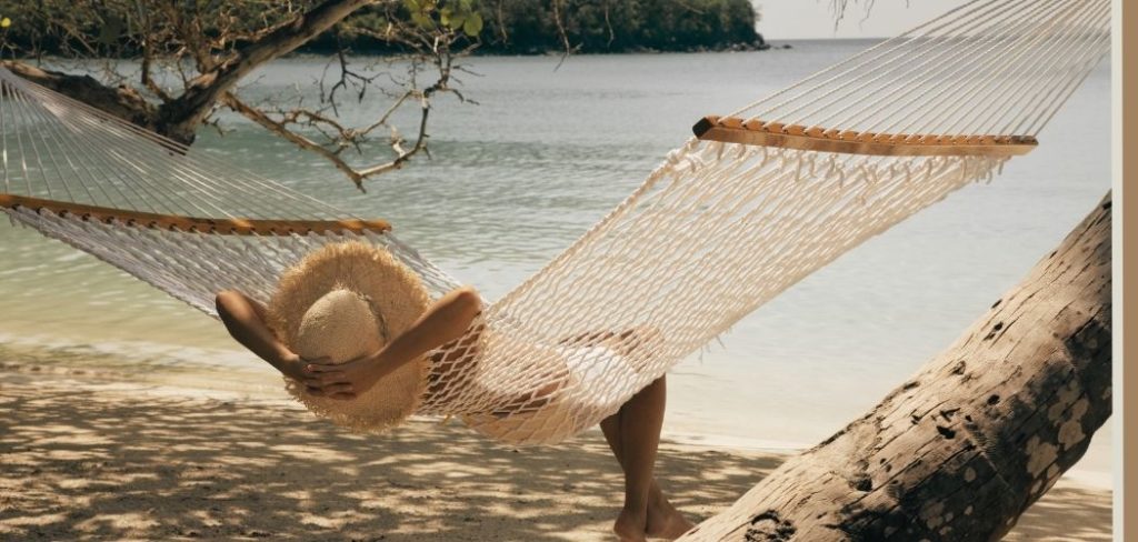 Woman in a hammock on the beach