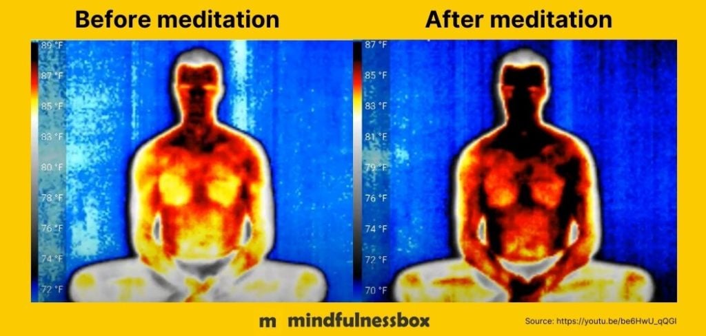 Heat of Body Before and After Meditation