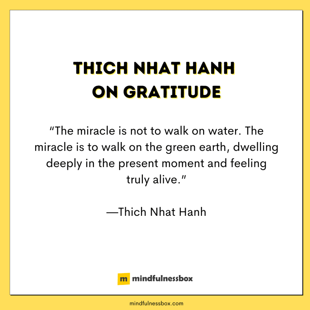 Thich Nhat Hanh quote about gratitude B