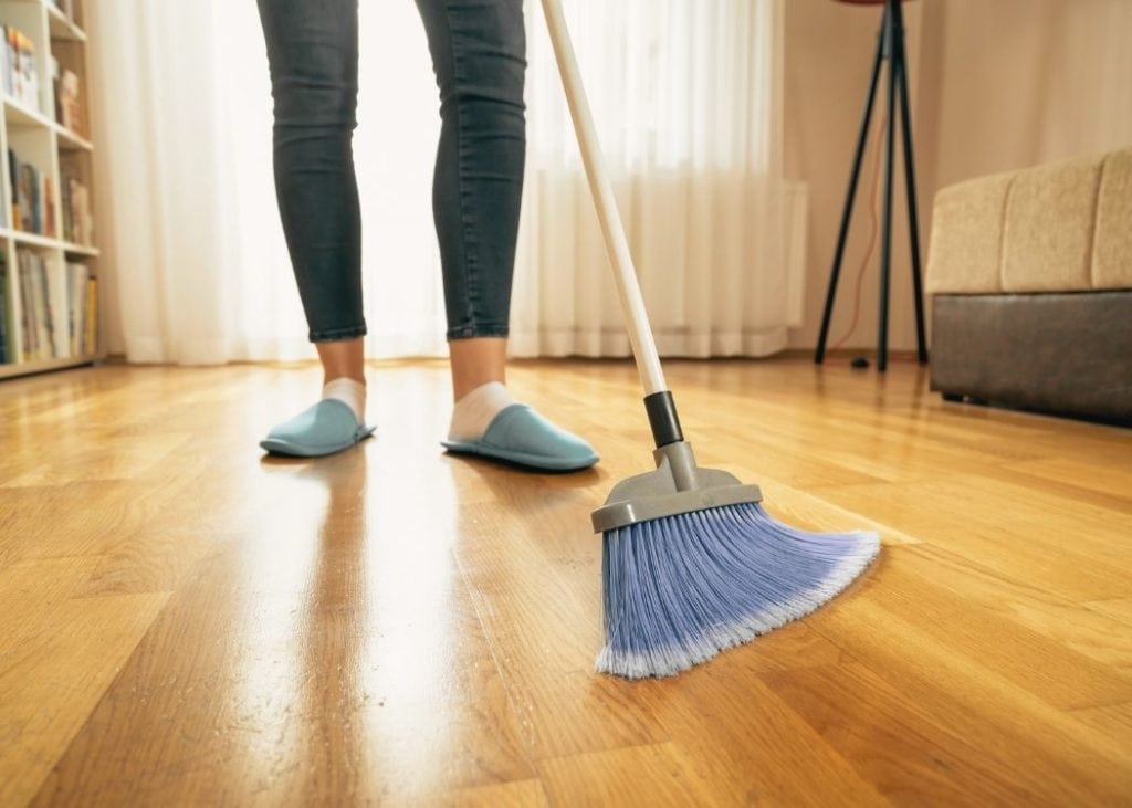 Mindful cleaning while sweeping