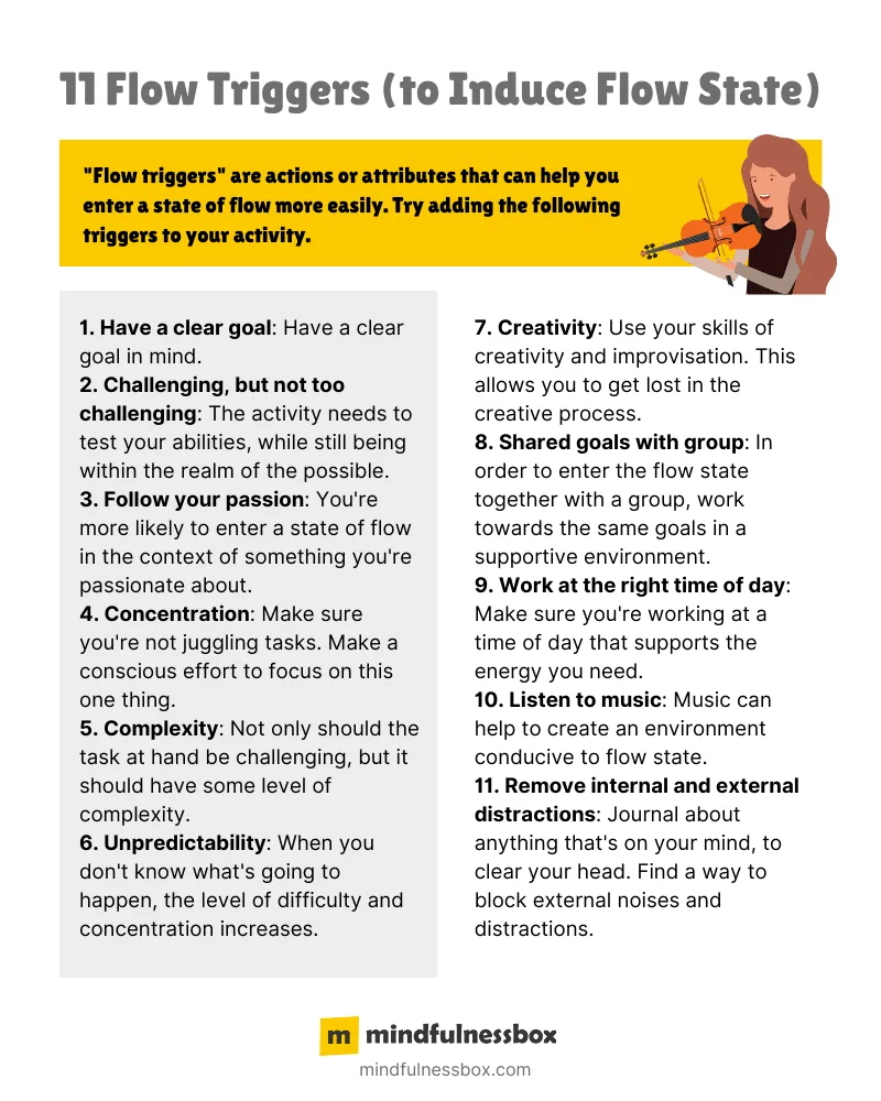 11 Flow triggers to induce flow state