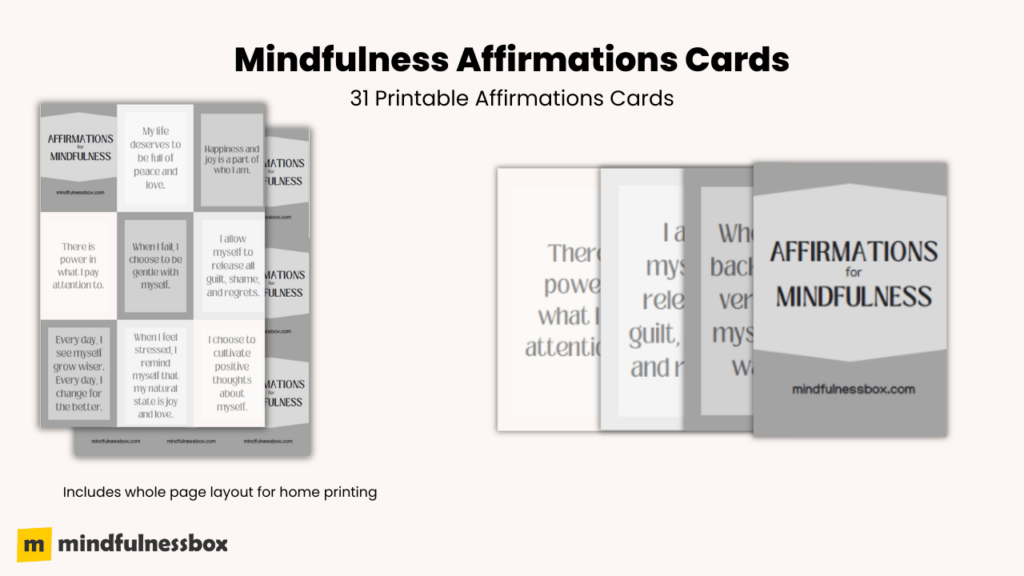Mindfulness Affirmation Cards