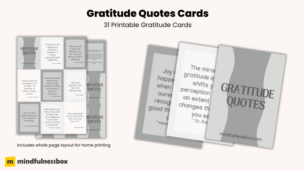 Printable Gratitude Quotes Cards