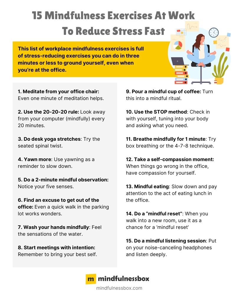 15 Mindfulness Exercises At Work To Reduce Stress Fast (1)